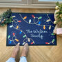 Personalised Navy Christmas Lights Family Doormat, thumbnail 4 of 4