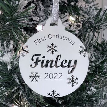 Baby's First Christmas Personalised Bauble, Baby Gift, 11 of 12