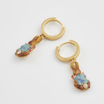Fable X Peter Rabbit Reading Charm Huggie Earrings, 4 of 7