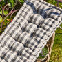 Grey Gingham Garden Bench Cushion, thumbnail 3 of 5