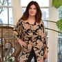 'Daphne' Black, Rose And Gold Floral Baroque Button Down Shirt, thumbnail 3 of 5