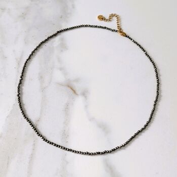 Pyrite Gemstone Beaded Necklace, 3 of 6