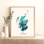 Personalised Golden Scotland Watercolour Map Giclee, thumbnail 11 of 12