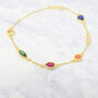 Geometric Multicolour Gemstone Gold Plated Bracelet, thumbnail 1 of 4