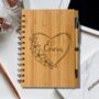 Personalised Eco Bamboo Floral Heart Notebook, thumbnail 5 of 6