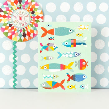 Fish Mini Greetings Card, 4 of 5