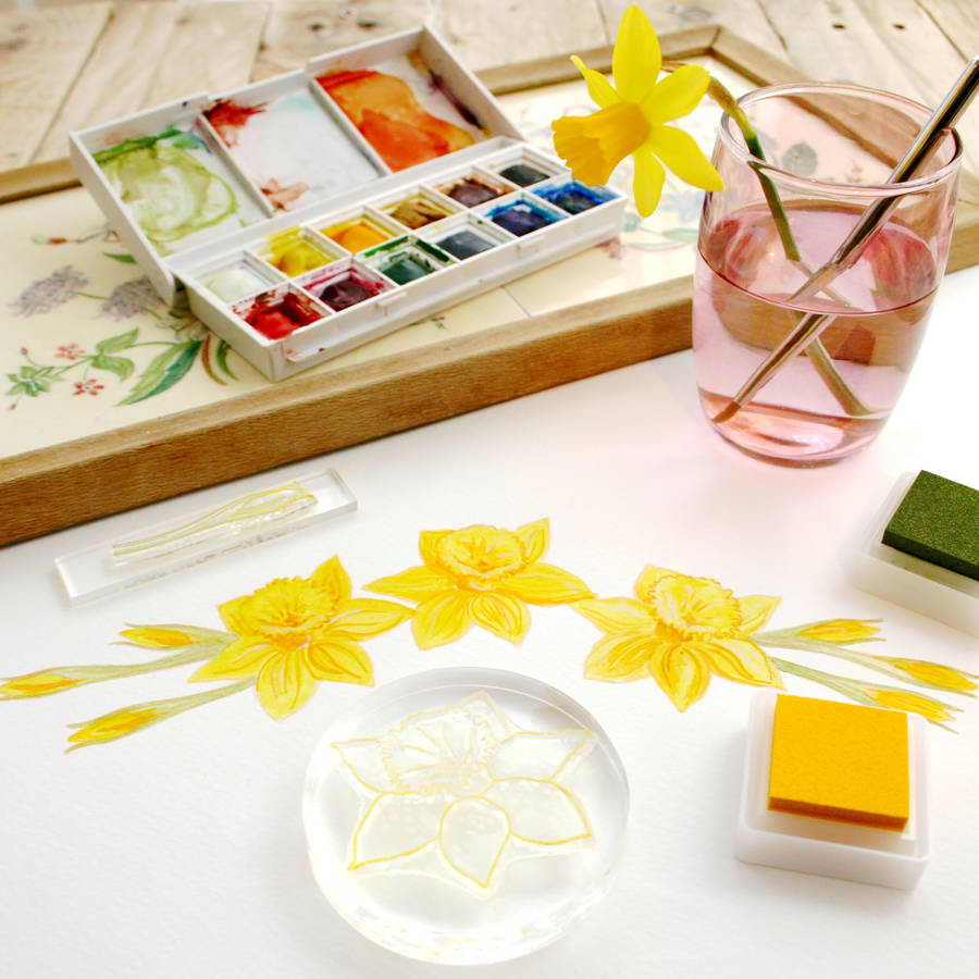 Daffodil Flower Crystal Clear Stamps By Little Stamp Store