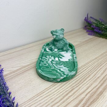 Emerald Green Bear Incense Stick Holder Burner, 5 of 6