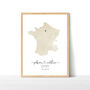 Personalised France Engagement Map Print, thumbnail 5 of 9