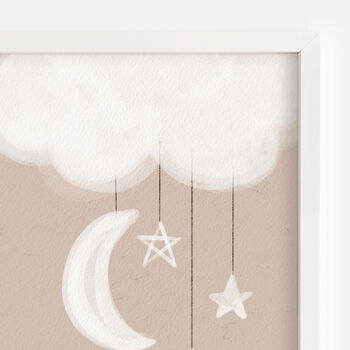 Personalised Cloud Moon And Stars Name Print Landscape, 2 of 10