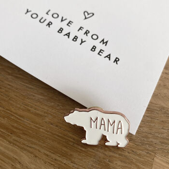 Mama Bear And Baby Bear Enamel Pin Card, 3 of 3