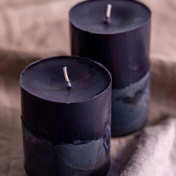 Black Concrete Pillar Candle Pair, 2 of 4