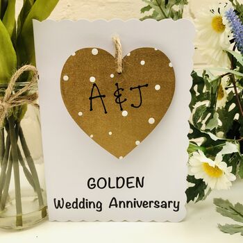 Personalised Golden Wedding Anniversary Card Keepsake, 4 of 4