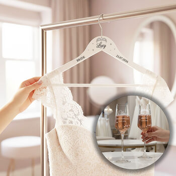 Diamante Embellished Wedding Dress Bridal Party Hanger, 2 of 7