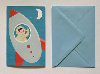 Handmade Pop Up 3D Rocket Greetings Card, 4 of 4