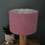 Hilda Clover Pink Tweed Floral Lined Drum Lampshades, thumbnail 9 of 11