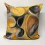 Strata Velvet Cushion Yellow + Ochre + Greys, thumbnail 1 of 7