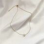 Minimalist Single White Pearl Drop Floating Necklace, thumbnail 4 of 4