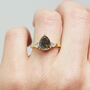 Pear Shape Black Salt And Pepper Diamond Ring, thumbnail 6 of 7