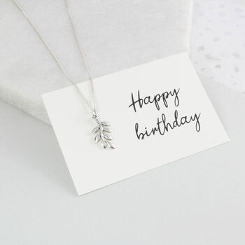 Sterling Silver 70th Birthday Leaf Necklace, 4 of 6