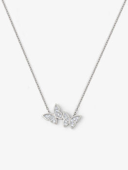 Silver Butterfly Necklace With Two Butterflies, 2 of 6