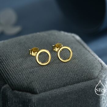 Sterling Silver Open Circle Stud Earrings, 4 of 12