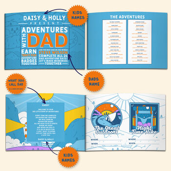 Personalised 'Book Of Adventures With Dad' For Fathers, 4 of 7
