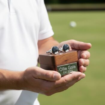 Personalised Lawn Bowls Cufflinks, 8 of 10