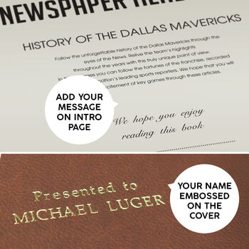 Dallas Mavericks Personalized Nba Basketball Gift Newspaper Book, 5 of 10