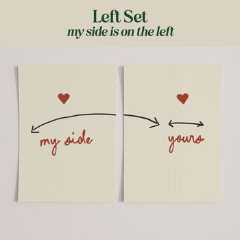 My Side And Your Side Set Of Bedroom Prints, 6 of 11