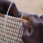 Handwoven Alibaba Laundry Basket Blue Losanges, thumbnail 3 of 4