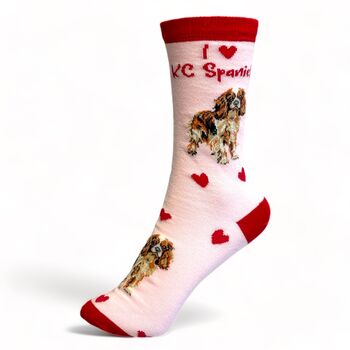 I Love Kc Spaniels Socks Novelty Gift, 4 of 6