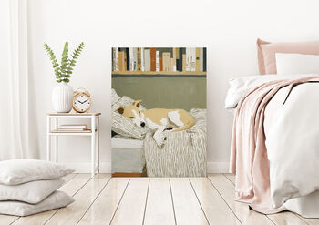 Sleeping Dog Portrait Art Print, 4 of 4