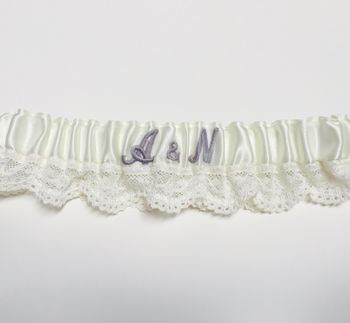 'Initial' And 'I Do' Personalised Bridal Garter, 2 of 5