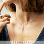 Delicate Birth Flower Typography Necklace, thumbnail 2 of 12