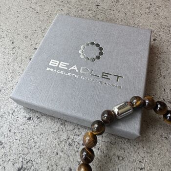 Men's West Ham United Football Fan Tiger's Eye Bracelet, 4 of 6