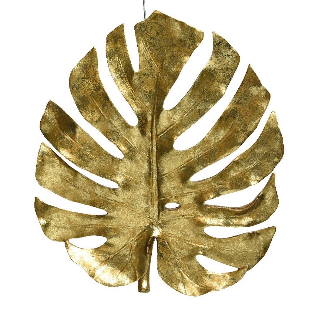 Decorative Gold Monstera Wall Hanging By Ella James