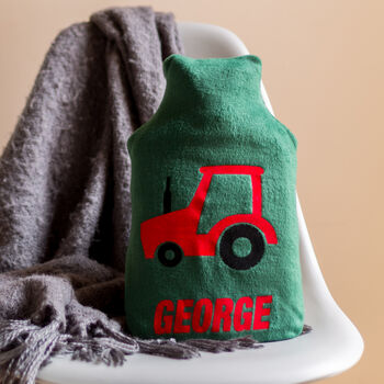 Tractor Personalised Hot Water Bottle Cover, 2 of 5