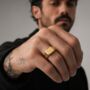 Men’s 18 K Gold Plated Signet Ring, thumbnail 4 of 8