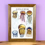 Jellyfish Of Britain Wildlife Print, thumbnail 1 of 10