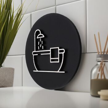 Bathroom Door Sign With Raised Bath Design, 3 of 7