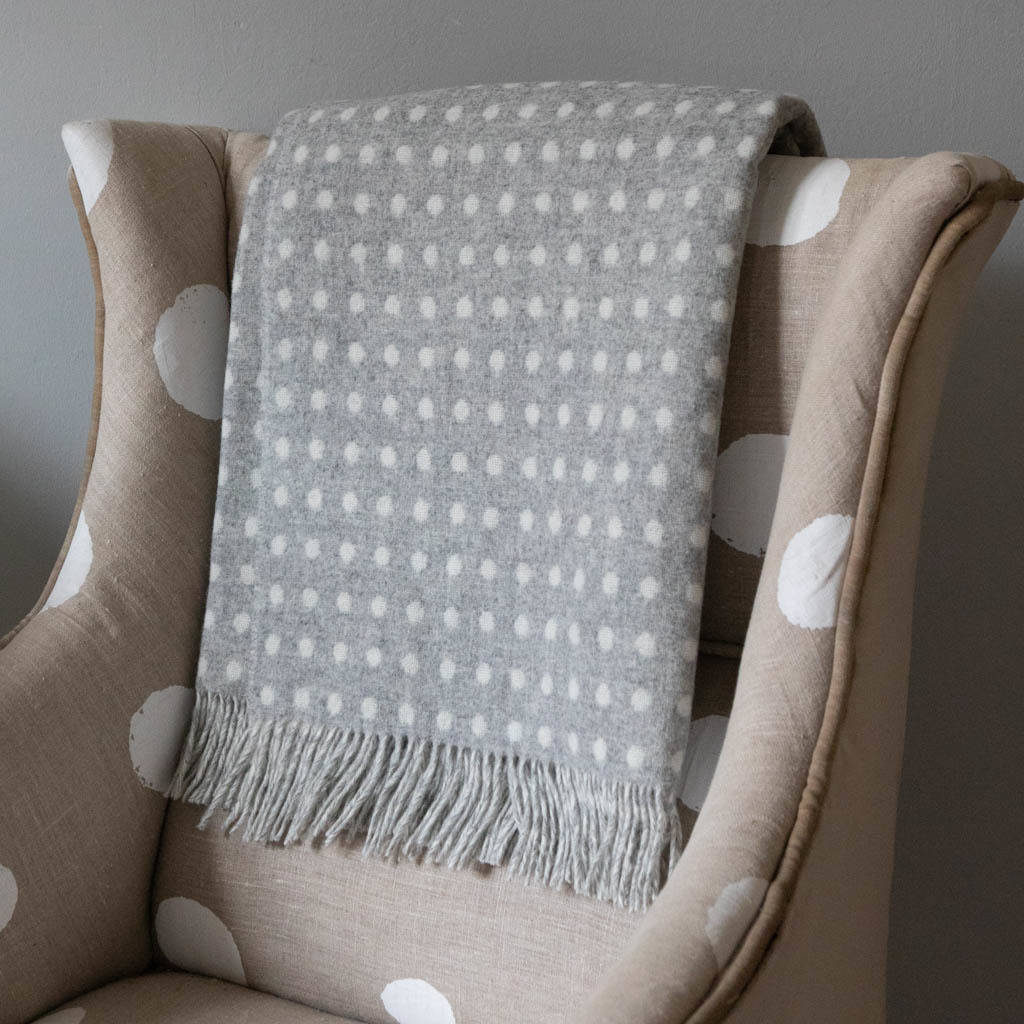 merino spot throws and cushions range by lily&kirkby