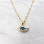 18ct Gold Plated Evil Eye Pendant Necklace, thumbnail 1 of 5