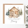 Personalised Christmas Woodland Cabin Scene Card, thumbnail 1 of 4