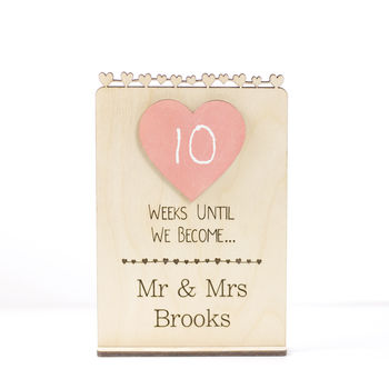 Engagement Gift Wedding Countdown Sign, 2 of 4