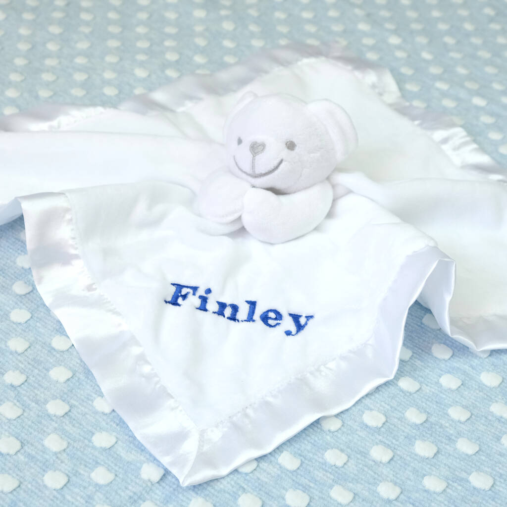 Personalised White Bear Comforter With Satin Back, 1 of 7