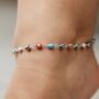 Multicolour Evil Eye Protection Indian Anklet, thumbnail 1 of 3