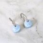 Blue Opal Teardrop October Birthstone Earrings, Silver, thumbnail 3 of 5