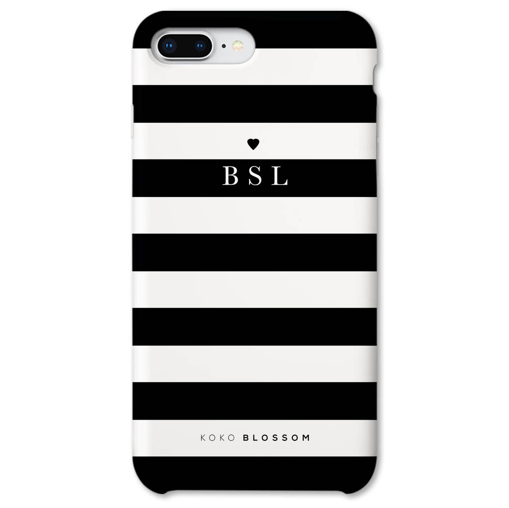 Personalised Monochrome Initials Phone Cover By Koko Blossom