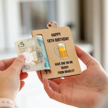 Personalised Happy 18th Birthday Beer Money Gift Holder, 2 of 5
